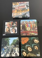 Set Of 4 The Beatles Album Covers Official Merchandise Cork Back Coasters