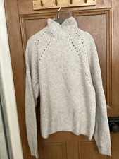 H&M Women Jumper Sweater XS Size 8 Oversized Look Oatmeal Beige