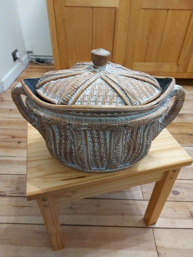 Vintage large wicker handles - wicker,