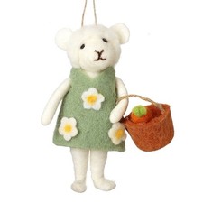 Felt Floral Sheep With Bucket