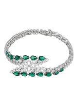 Baroness Tennis Bracelet Emerald Silver