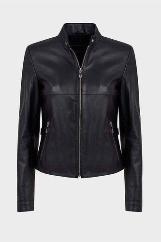 Ladies real leather biker - real,