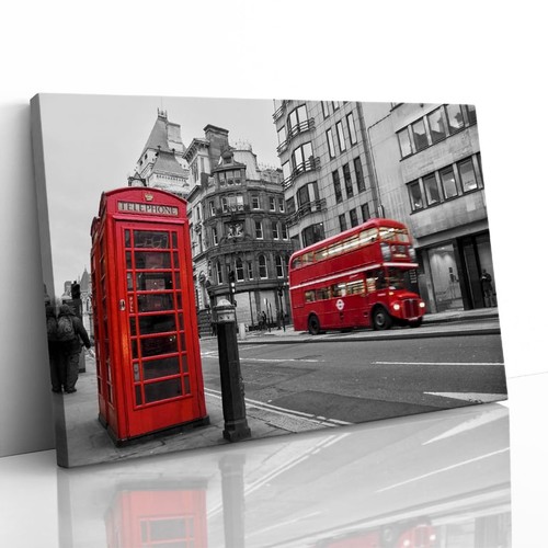 Red bus and telephone - and, in