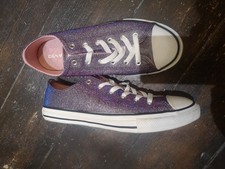 Converse Chuck Taylor Space Star Pink Purple Silver Sparkle Trainers UK 5.5 VGC