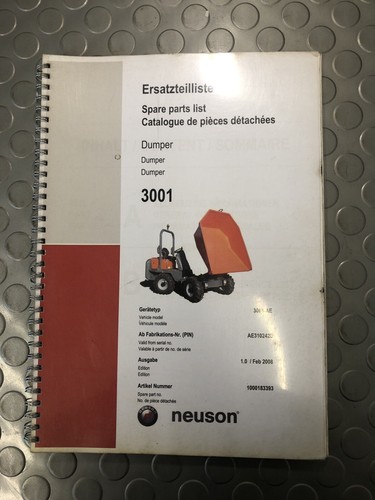 Neuson model 3001 - model, spare