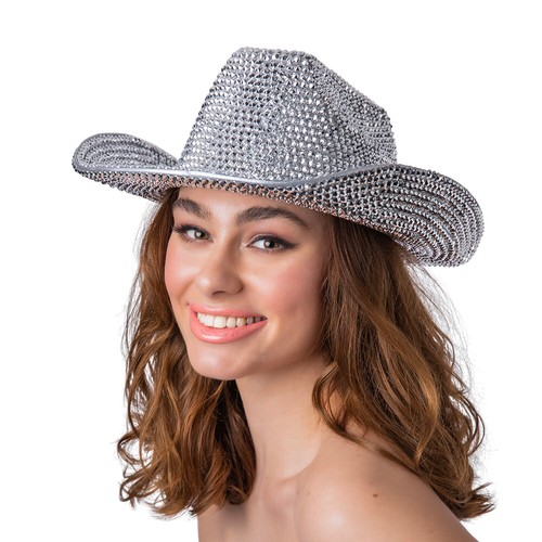 Deluxe rhinestone cowgirl hat - rhinestone,
