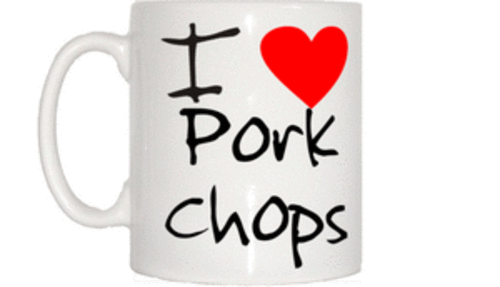 Love heart pork chops - heart,