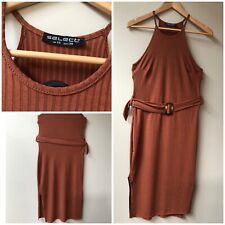 Rust Orange Select sleeveless Dress with belt size 10