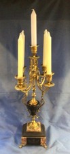 French Brass and Marble 5 candle Candlestick