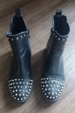La Bottine Souriante Studded Goth Style Boots Ladies Size 8