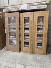 Oak glass internal doors - glass,
