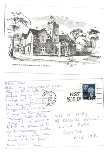 Postcard viewfield house - -,
