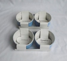 Tesco Ceramic Ramekins 2x2 Pack (Total 4) Light Blue 9cm Diameter -New In Sleeve