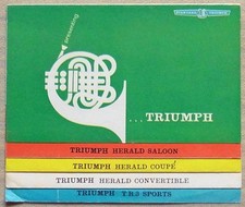 TRIUMPH RANGE Car Sales Brochure Oct 1960 #REF/322T/10/60UK Herald TR3 Sports