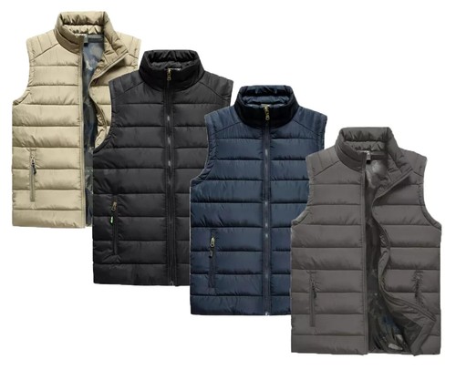Mens new quilted padded gilet - quilted,
