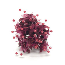 Burgundy Beaded Flowers Fabric
