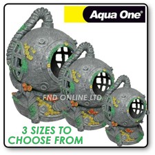 Aqua One XL Diver Helmet Aquarium Ornament Deco Hide FISH TANK Aquascape 