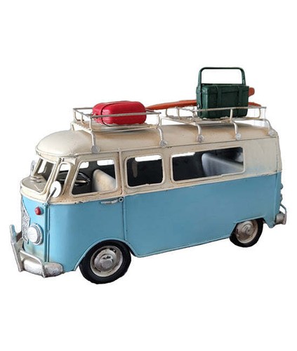 Retro metal blue campervan - retro,