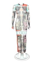 RARE Kim Kardashian SKIMS Summer Mesh Long Sleeve Dress, Orchid Cabinet. XS /675