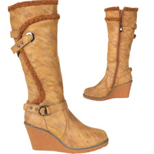 Ladies Knee High Boots Heel