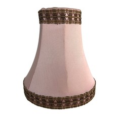 Vintage 1950s French Chic Pink Satin Fabric 4.5" Boudoir Lampshade, Clip-On