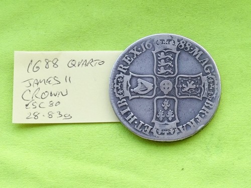 1688 silver crown coin king - 1688,