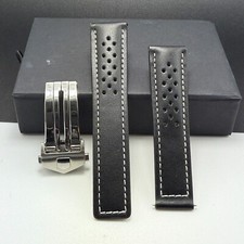 Black White Leather Watch
