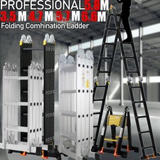 3.5/4.7/5.7/5.8/6.6M Multi-Purpose Aluminium Extendable Platform Folding Ladder