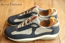 Prada Americas Cup Blue Leather Grey Trainers Sneakers Ladies UK 6 US 9 EU 39