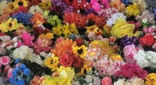 job lot artificial flowers x10