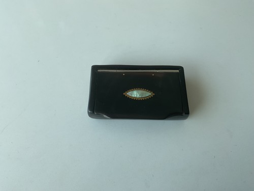 Antique horn and abalone snuff