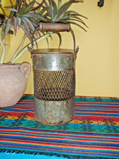VINTAGE INDIAN METAL JALI POT