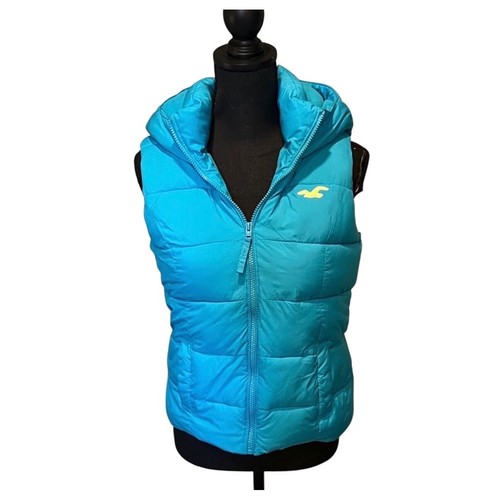 Hollister puffer vest teal - vest,