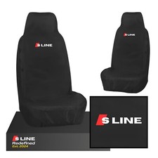 For Audi S line 1x Front Black Waterproof Airbag Compatible Seat Cover