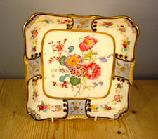 Hammersley China Gilt Hand-Painted Square Dish Pattern 7296 Years 1912-39