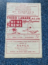 Third Lanark v Kilmarnock 18th January 1958