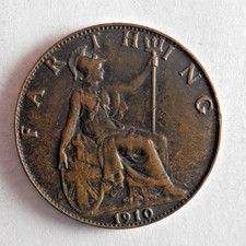1910 GREAT BRITAIN FARTHING -