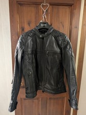 Oxford Route 73 2.0 Leather Jacket Motorbike Motorcycle Black Used Large