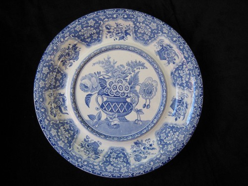 Large blue transferware tureen - large,
