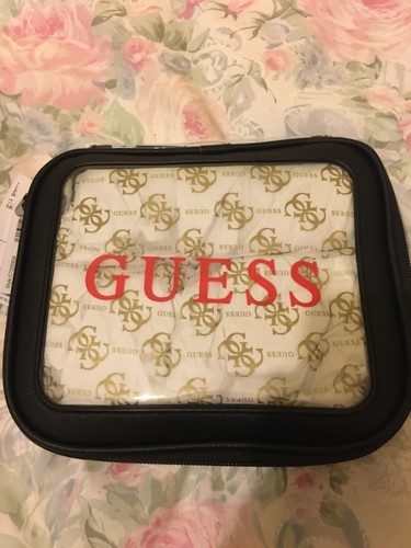 Guess clear cosmetic bag