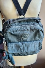 Kipling Candy 3 in 1 Bag Top Handle Crossbody Backpack Shoulder Grey Blk Monkey