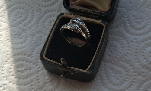 Solid silver snake ring - silver,