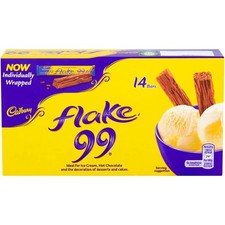 Cadbury Flake 99 Chocolate Bar, Individually Wrapped Flaky Milk Chocolate Bars,