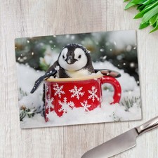 Penguin in Christmas Mug Glass