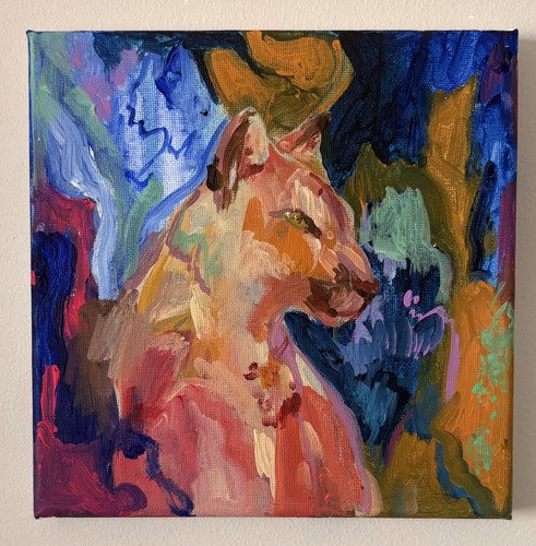 Abstract puma painting - abstract, wall