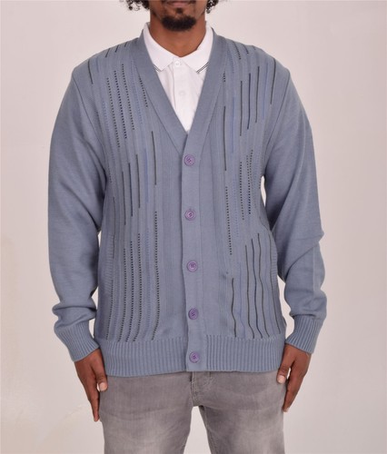 Men thick knitted button up - thick,