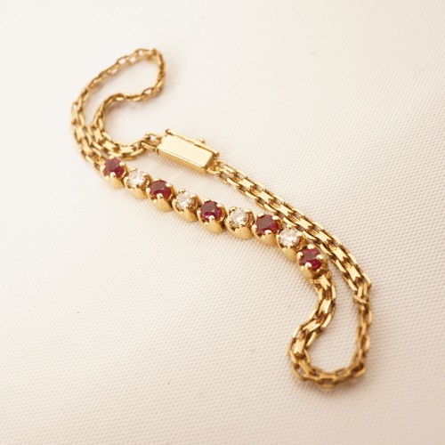Diamond ruby tennis bracelet - diamond,