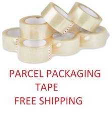 6 Clear Big Strong Parcel Tape Packing sellotape Packaging Rolls 50mm x 66m 