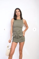 Womens Belted Sleeveless Dress