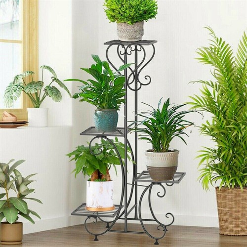 Potted wrought iron plant - potted,
